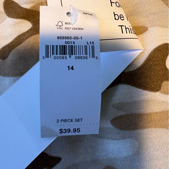 Gap Big Boys Camo NWT NEW Pajamas short sleeve - Picture 3 of 4